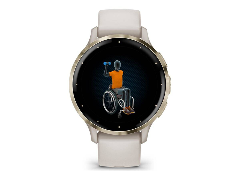 Garmin venu 3s / 41 mm / ivory / smart watch with band / silicone / wrist size: 110-175 mm / display 1.2" / 8GB / bluetooth, ant+, Wi-Fi / 40 g, , medium-null
