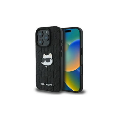 Karl lagerfeld iPhone 16 pro max monogram choupette head pin, , medium