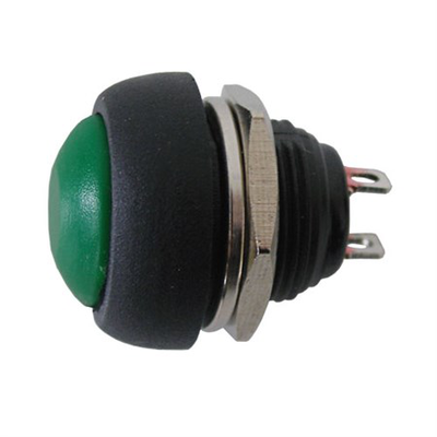 Push-button switch off-on rounded middle -green, , medium