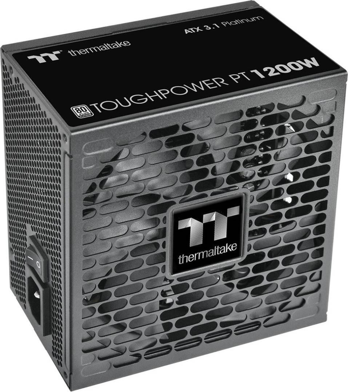 Thermaltake toughpower pt 1200w atx 3.1 psu 80+ platinum fully modular pcie 5.1 dual 12v-2x6 135mm black-null