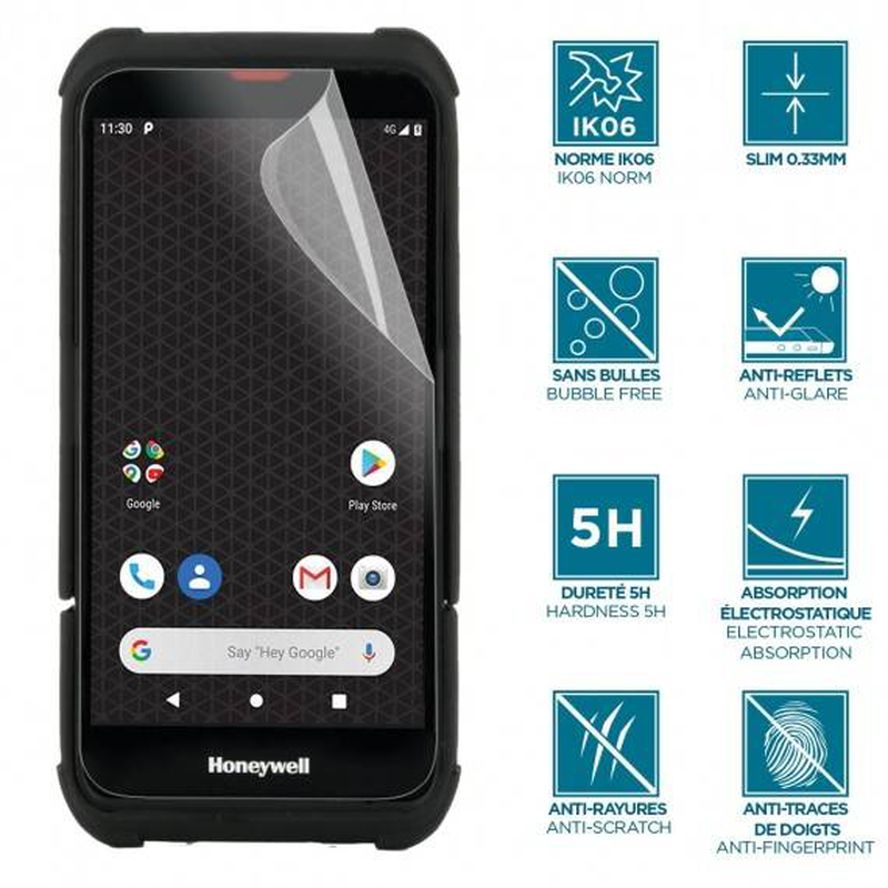 Mobilis screen protector for honeywell ct30 xp - unbreakable & anti-shock ik06 - clear finishing, , medium-null