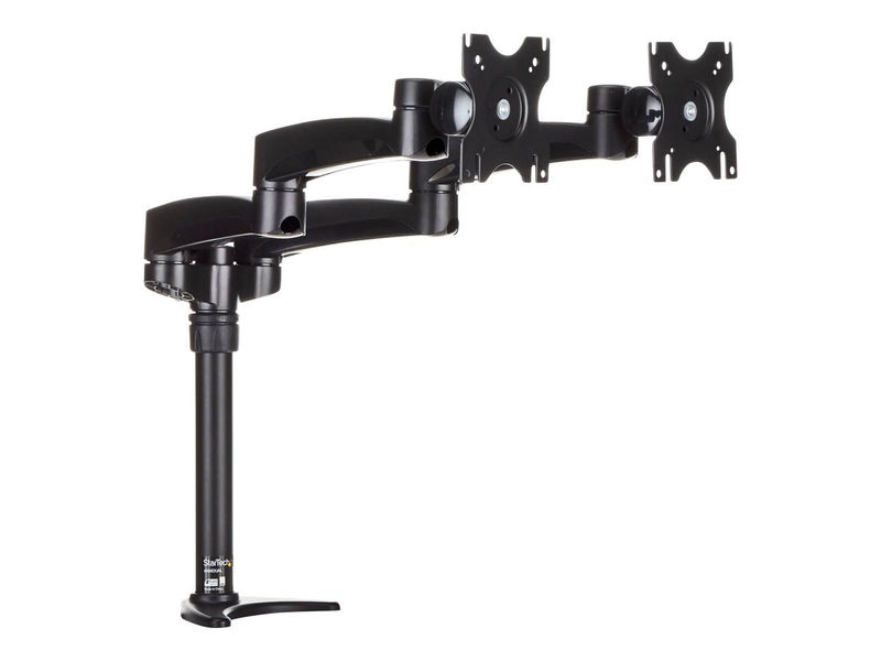 Startech armdual articulating dual monitor desk arm for 2 screens 12-24" vesa clamp black-null