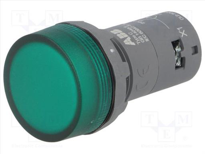 Indicator control lamp green 24vdc, , medium