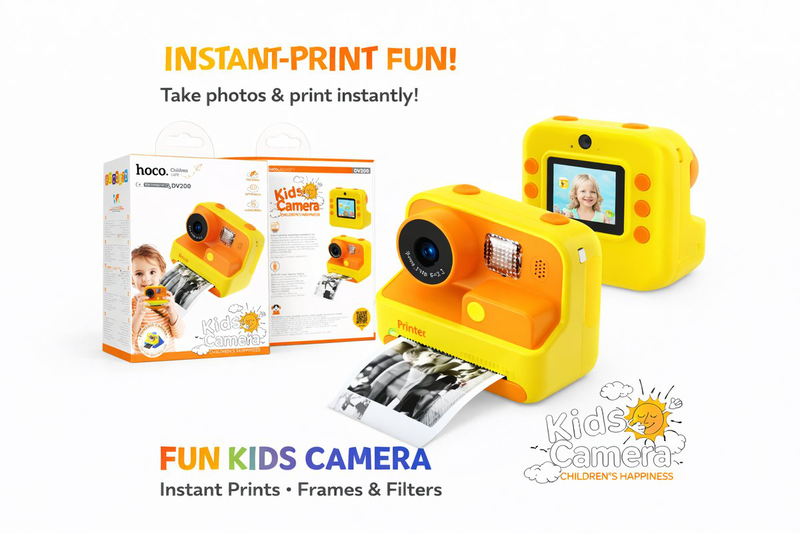 Hoco dv200 kids camera &mdash; instant printing, , medium-null