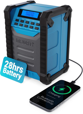 Majority radio portable rugged fm,bt,ip65,charger,20hr battery landbeach, , medium