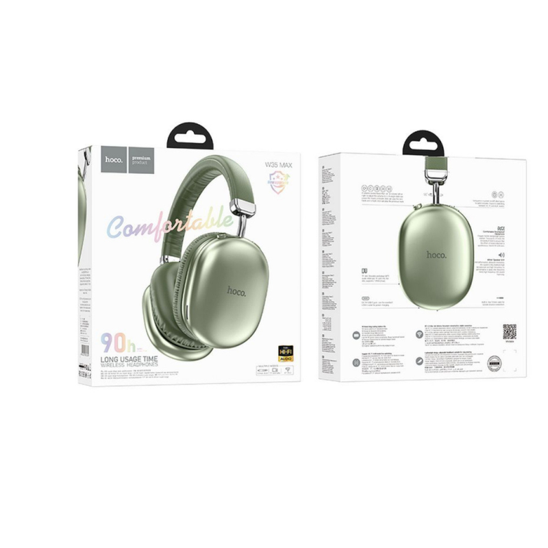 Hoco wireless bluetooth headphones w35 max green, , medium-null