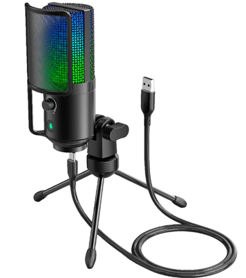 USB conedenser microphone with rgb lighting
