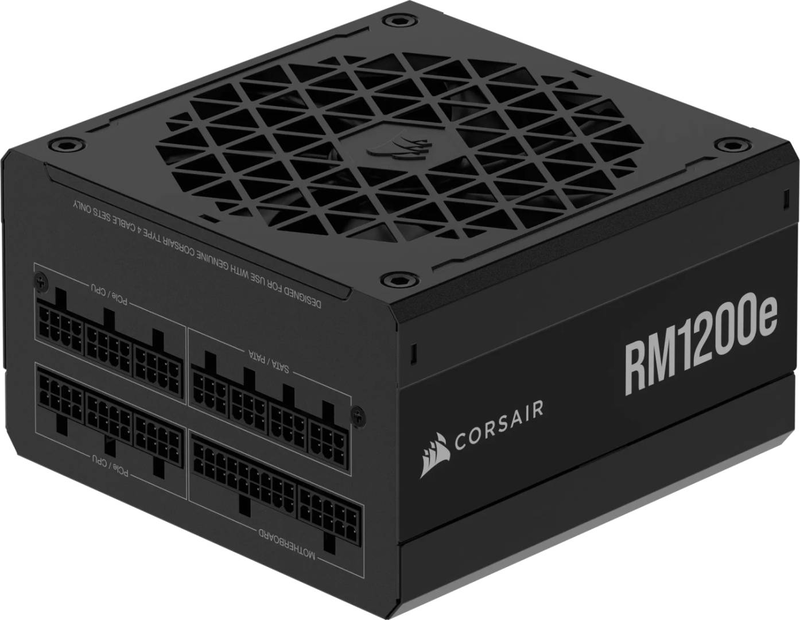 Corsair rm1200e rme series 1200w atx 3.0 psu 80+ gold cybenetics platinum fully modular pcie 5.x 12v-2x6 black-null