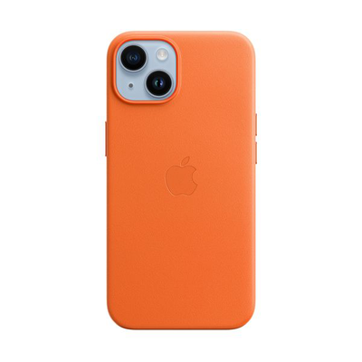 iPhone 14 leather case with MagSafe orange