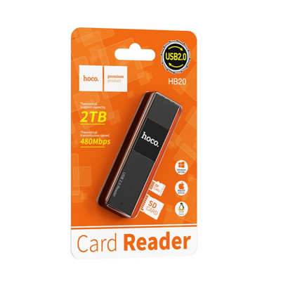 Card reader /αναγνώστης κάρτας μνήμης hoco hb20 USB 2.0
