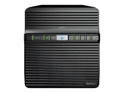 Synology disk station ds423 / nas server / 4 bays / sata 6GB/s / raid raid 0, 1, 5, 6, 10, jbod / ram 2GB / gigabit ethernet / iscsi support, , medium