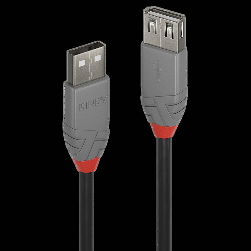 Lindy anthra line / USB cable / USB (m) to USB (m) / USB 2.0 / 5 m / round / black-null