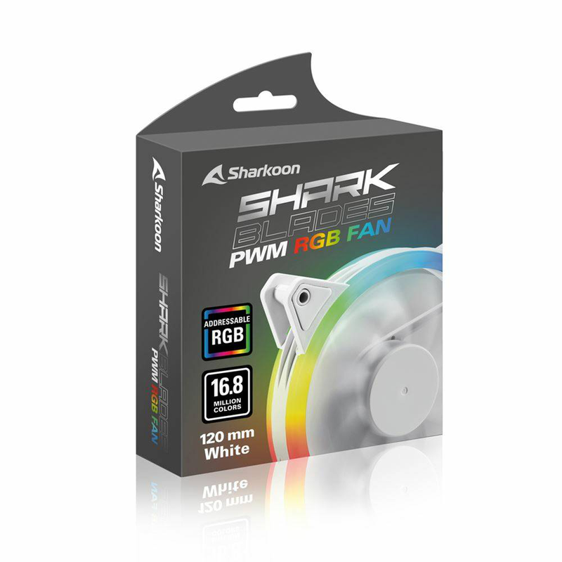 Sharkoon shark blades pwm rgb fan white, , medium-null