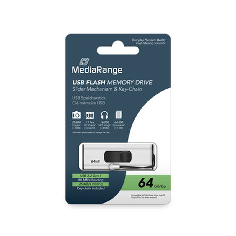 Mediarange USB 3.0 flash drive, 64GB-null