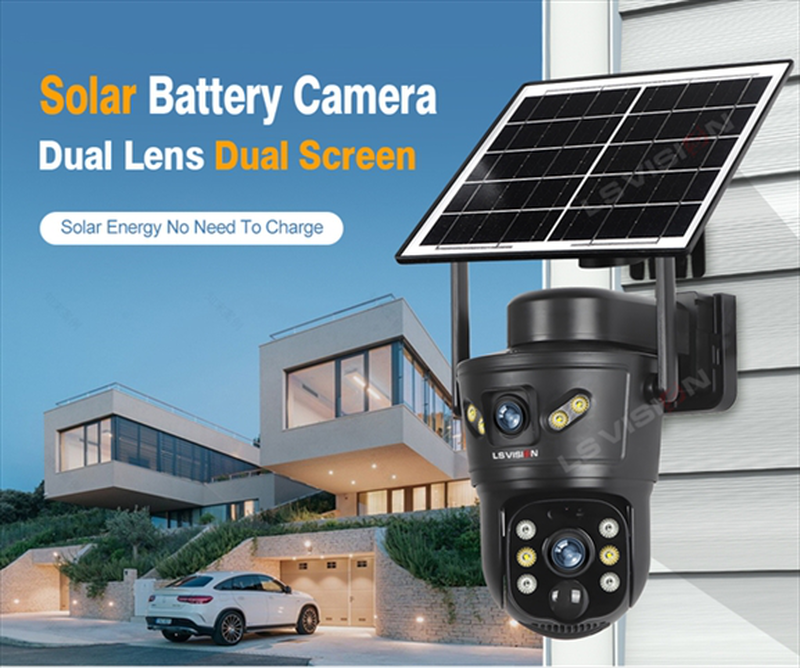 Ls vision v380 ls-cs5-4g-eu 2k 4G two-lens ptz solar outdoor camera black 20250520001, , medium-null
