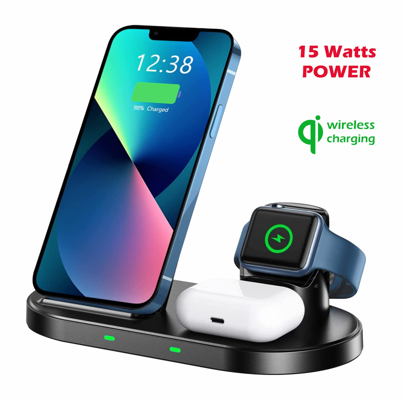 Swissten wireless 3 in 1 charger 15w black, , medium-null
