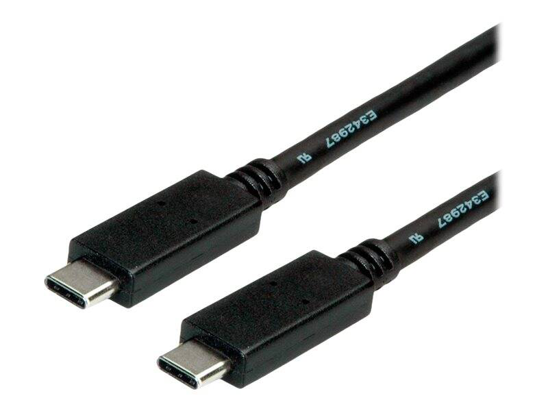Roline / USB cable / 24 pin USB-c (m) to 24 pin USB-c (m) / USB 3.2 Gen 2 / 20 v / 5 a / 2 m / black-null