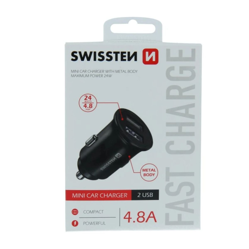 Swissten &mu;&epsilon;&tau;&alpha;&lambda;&lambda;&iota;&kappa;ό&sigmaf; &phi;&omicron;&rho;&tau;&iota;&sigma;&tau;ή&sigmaf; &alpha;&upsilon;&tau;&omicron;&kappa;&iota;&nu;ή&tau;&omicron;&upsilon; 2x USB 4.8a (24w) 20115000 &mu;&alpha;ύ&rho;&omicron;, , medium-null