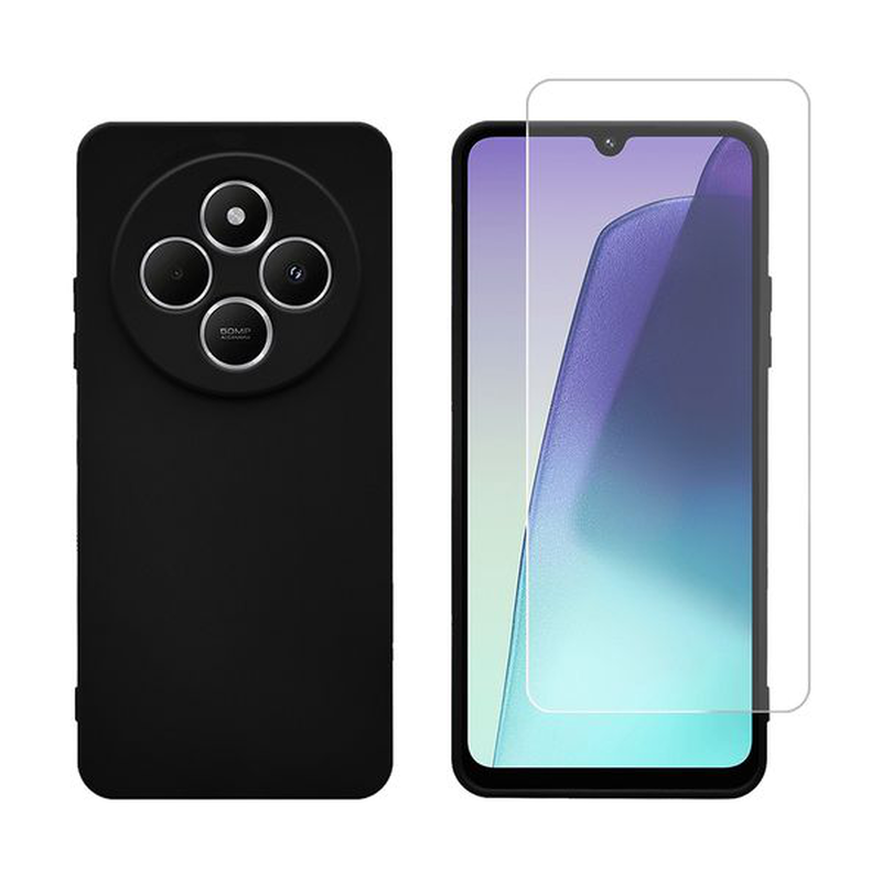 Product image: Xiaomi Redmi 14c 4G/poco c75 silicone case & glass black-null