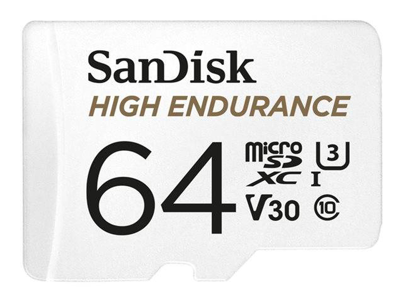 Sandisk high endurance / flash memory card (microsdxc to sd adapter included) / 64GB / video class v30 / uhs-i u3 / class10 / microsdxc uhs-i-null