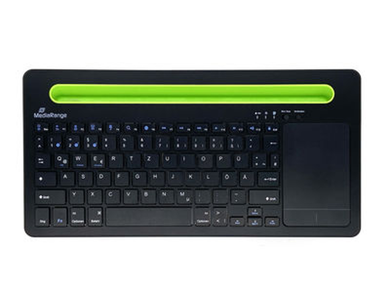 Mediarange compact-sized wireless keyboard and touchpad with integrated holder for mobile devices, , medium-null