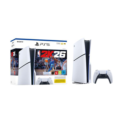 Playstation 5 slim edition & nba 2k26, White-black, medium