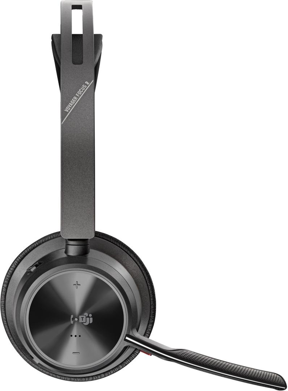 Poly voyager focus 2 - headset - on-ear - bluetooth - wireless - active noise cancelling - USB-c via bluetooth adapter - black - zoom certified, certified for microsoft teams, , medium-null
