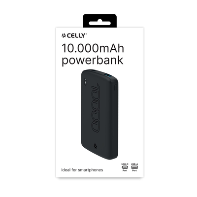 Celly power bank 10000mAh evo black, Black, medium