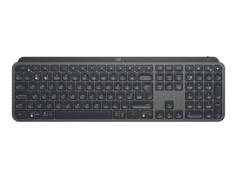 Logitech mx keys - keyboard - backlit - bluetooth, 2.4 GHz - qwerty - italian - graphite, , medium-null