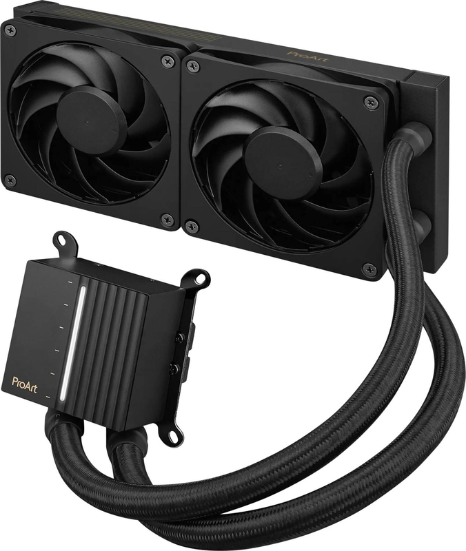 Asus proart lc 240 aio liquid CPU cooler 240mm alphacool apex fans illuminated pump meter lga1700 am5 am4 black-null