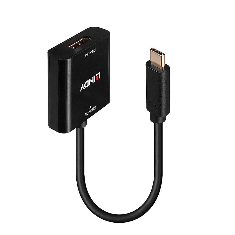 Lindy / adapter / 24 pin USB-c (m) to displayport (f) / displayport 1.4 / 21 cm / black-null