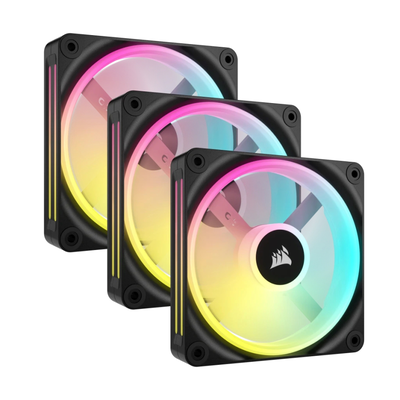 Corsair icue link qx120 rgb 120mm pwm pc 3x fans starter kit with icue link system hub  (co-9051002-ww), Rgb, medium