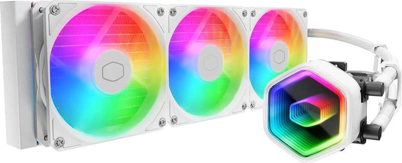 Cooler master masterliquid 360 core II argb white 360mm aio liquid CPU cooler triple 120mm fans copper base-null