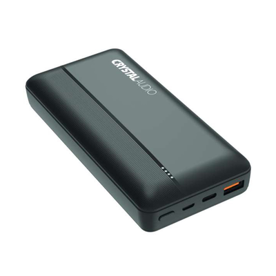 Crystal audio pbk-5k power bank 20000mAh 20w with 2 ports, Black, medium