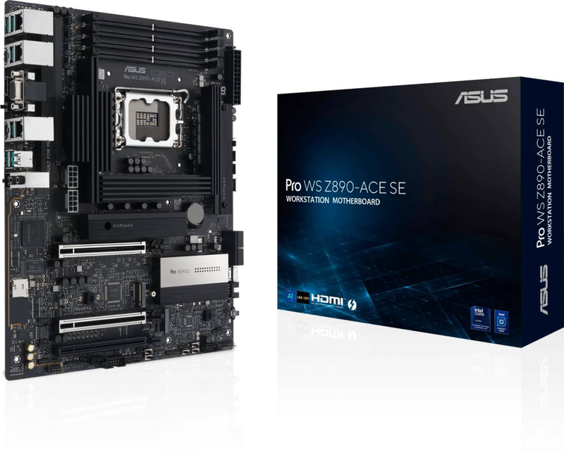 Asus pro ws z890-ace se atx workstation motherboard lga1851 intel z890 ddr5 pcie 5.0 triple lan thunderbolt 4 90mb1jc0-m0eay0-null