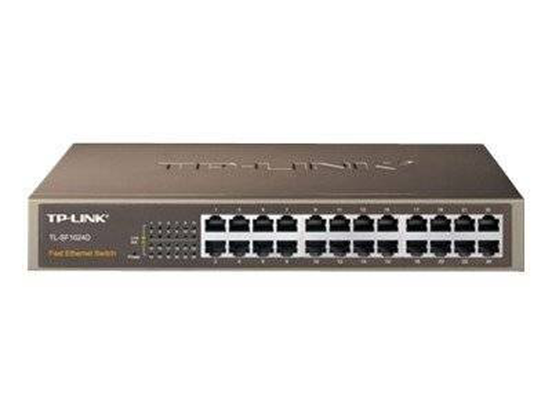 Tp-link tl-sf1024d 24-port 10/100mbps fast ethernet unmanaged desktop rackmount switch steel-null