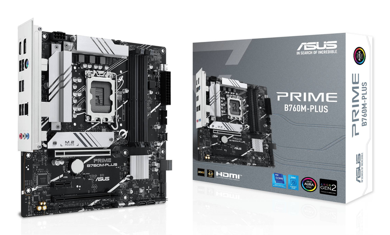 Asus prime b760m-plus ddr5 micro-atx motherboard lga 1700 intel b760 pcie 4.0 dual m.2 2.5GBe USB-c HDMI dp black-null