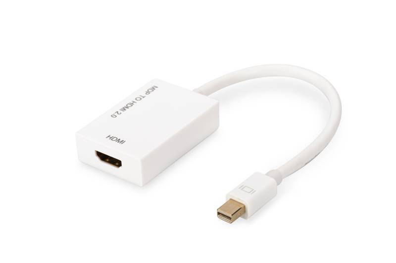 Assmann adapter mini displayport (m) to HDMI (f)  20cm white / active, molded, , medium-null