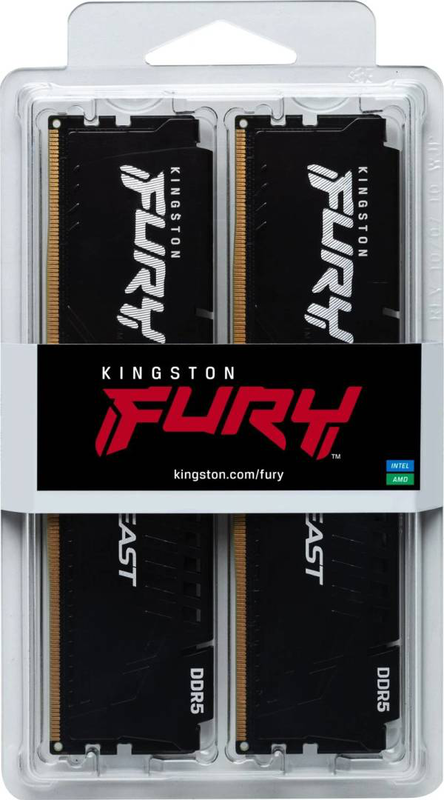Kingston fury beast 64GB 2x32GB ddr5 5600mt/s cl36 desktop memory kit black-null