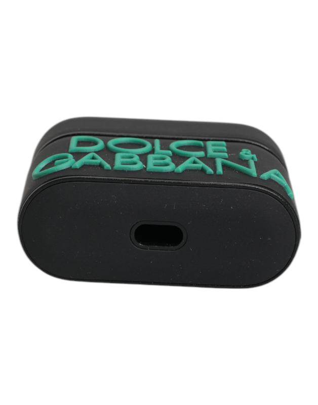 Black orange silicone embossed logo AirPods case-null