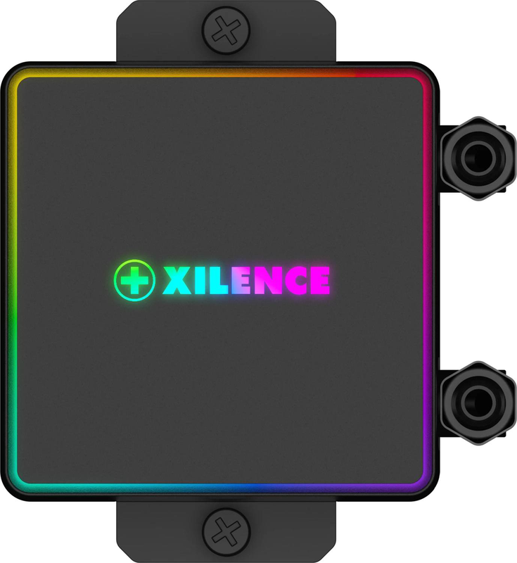 Xilence lq240pro 240mm aio liquid CPU cooler, 300w, argb pump, dual 120mm fdb pwm fans, copper base, black-null