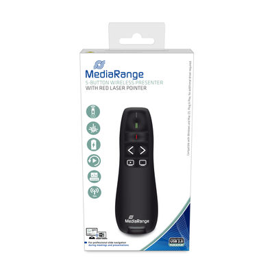 Mediarange 5-button wireless presenter with red laser pointer, , medium