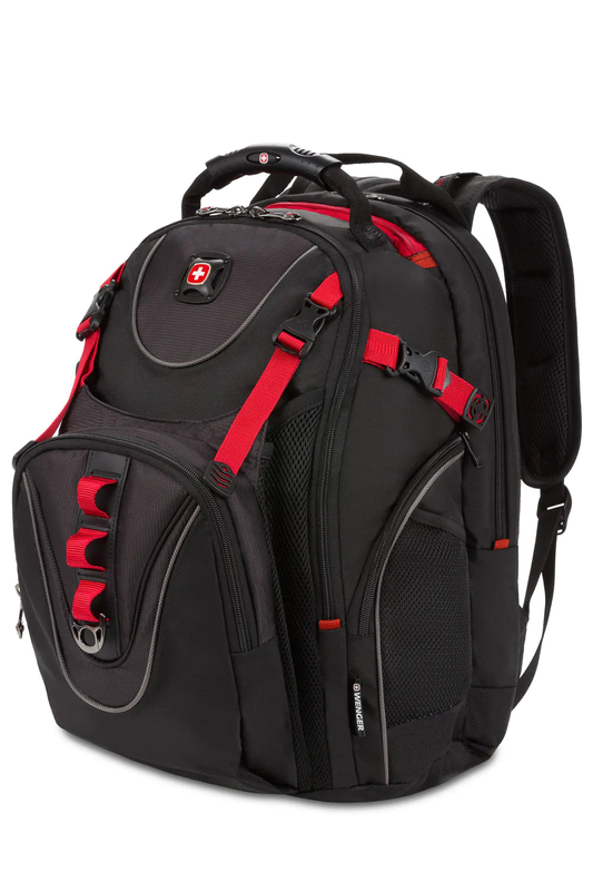 Wenger maxxum 16 inch laptop backpack - black/red, , medium image number null
