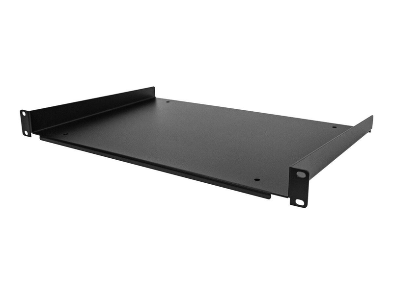 Startech.com 1u fixed server rack mount shelf, 12in deep steel universal cantilever tray for 19" av/data/network equipment rack with cage nuts & screws, 55lbs weight capacity, 12" deep - 1u network rack shelf - rack shelf - 1u - 19", , medium-null