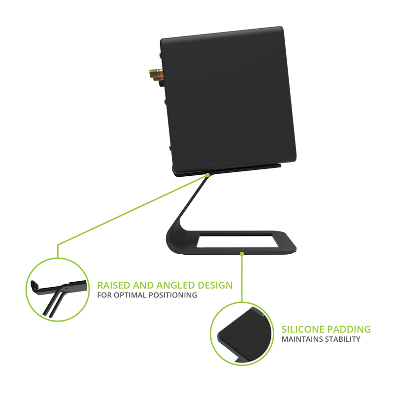 Kanto se2 elevated desktop speaker stands for small speakers - black, pair-null