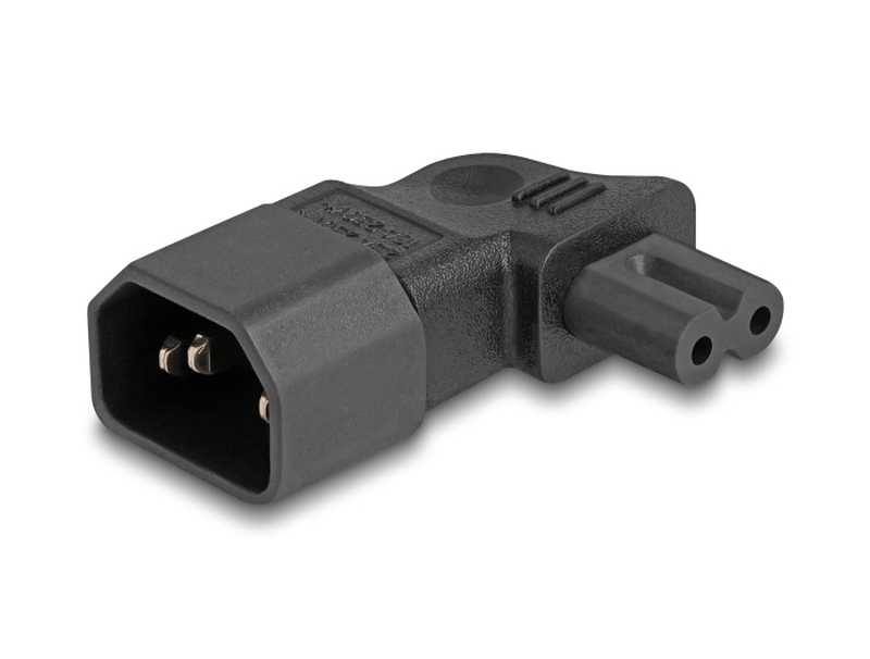 Delock - power adapter - power iec 60320 c7 to iec 60320 c14 - 250 v - 2.5 a - 90&deg; connector - black-null