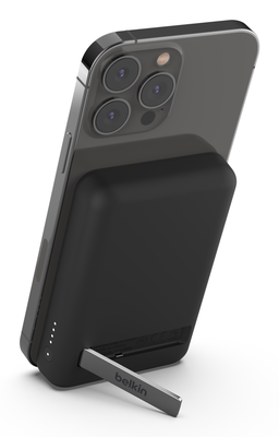 Belkin boostcharge magnetic wireless power bank 5k + stand (blk-bpd004btbk), Black, medium