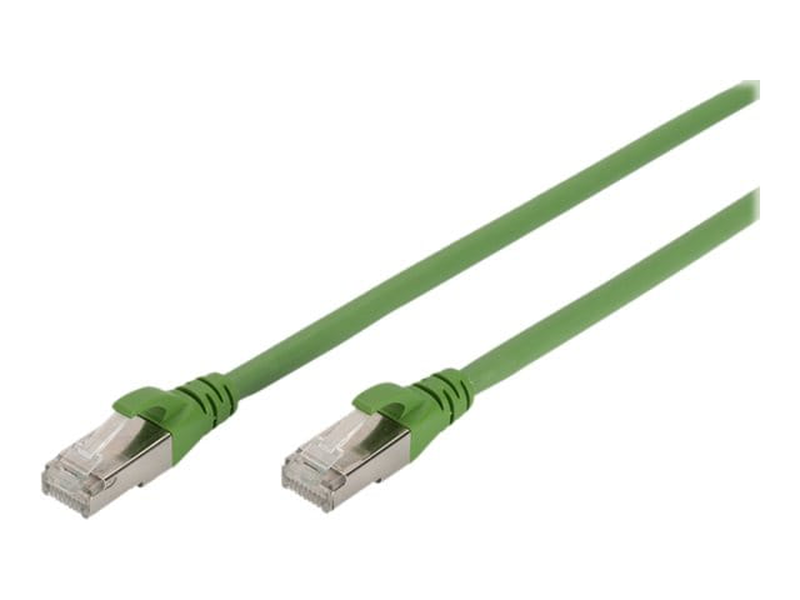 Digitus professional pur - patch cable - rj-45 (m) to rj-45 (m) - 2 m - sftp - cat 6a - booted, halogen-free, molded, snagless, stranded - green-null