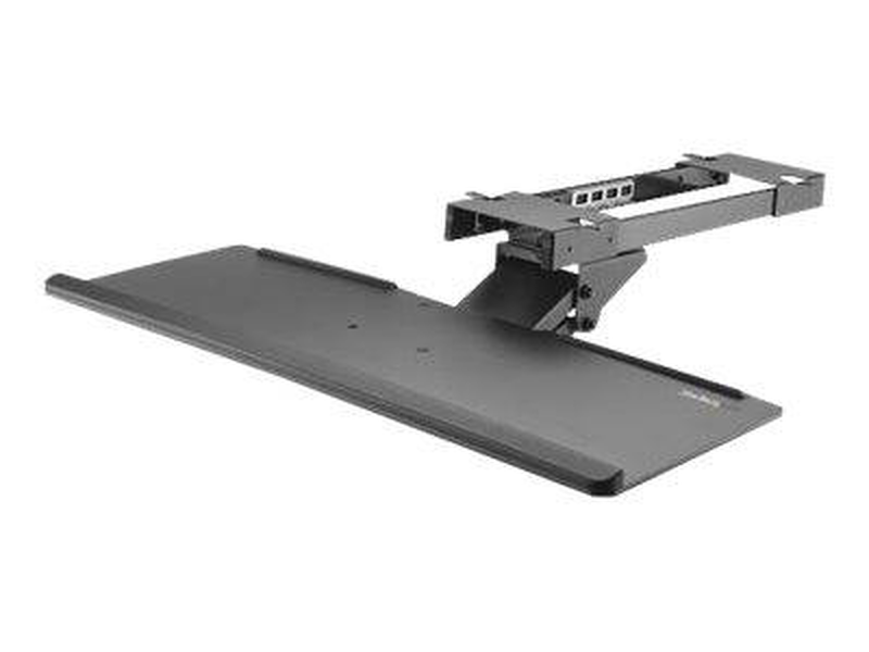 Startech.com kbtrayadj under-desk keyboard tray 26.4 inch adjustable ergonomic slide-out with tilt swivel black-null