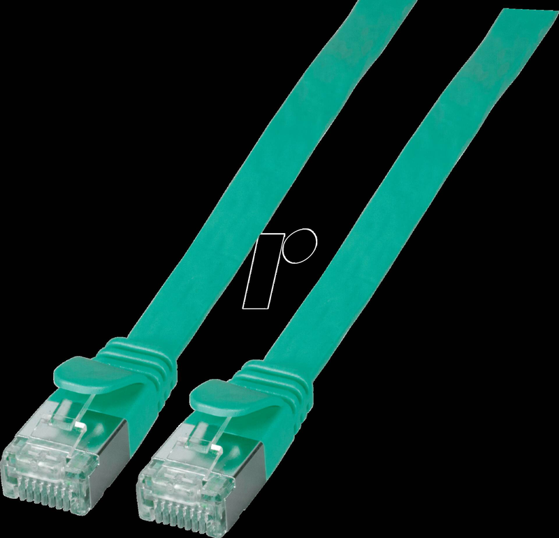 Efb-elektronik patch cable rj-45 (m) to rj-45 (m) 15 cm / u/ftp / cat 6a / molded, snagless, flat / green-null